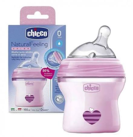 Chicco Natural Feeling Plastic Pink 0 150 Ml