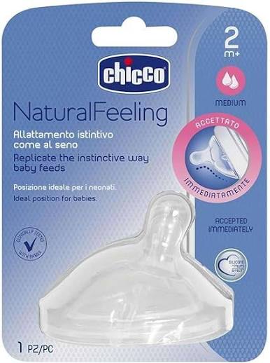 Chicco Natural Texture Adjustable Nipple  4 M 2pc